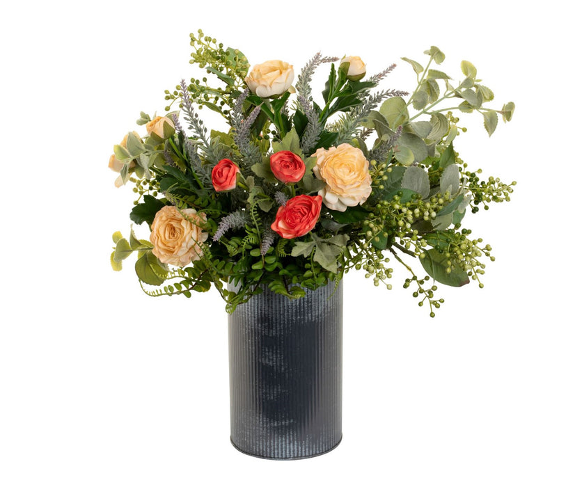 6" Norah Vase with Ranunculus Floral Arrangement   AR1381