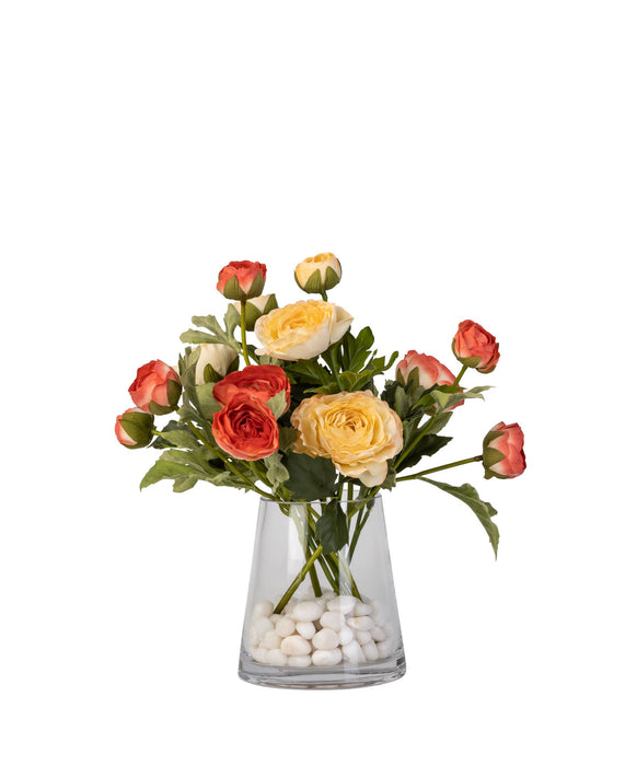 6" Mazzy Tapered Vase with Ranunculus Floral Arrangement   AR1402