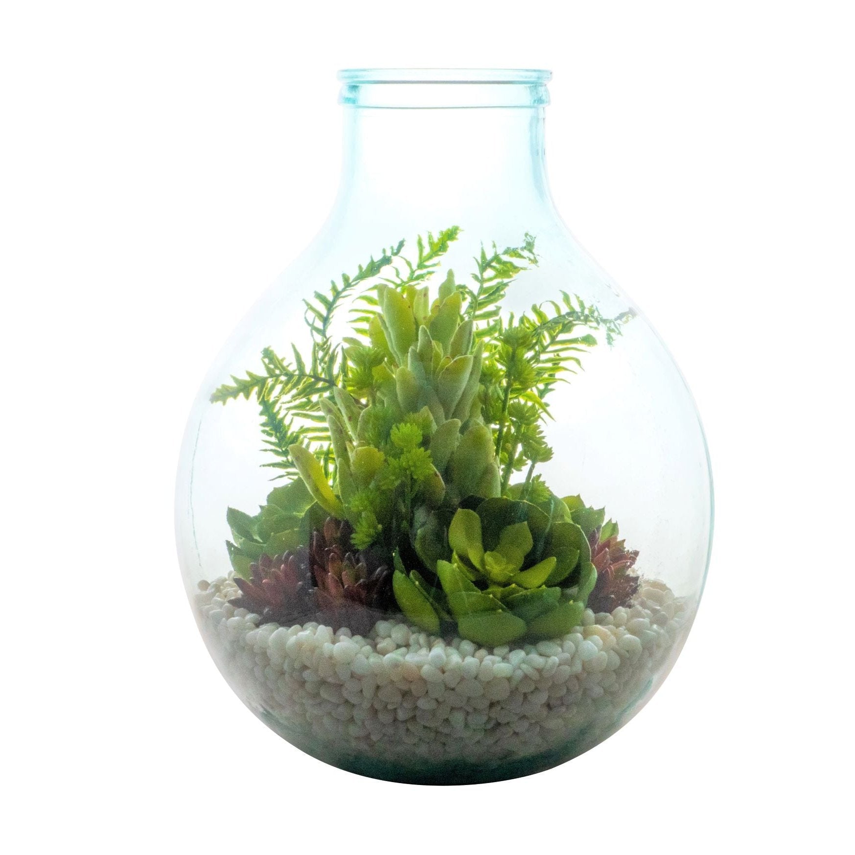 18” San Miguel Terrarium White Pebble Arrangement   AR1487