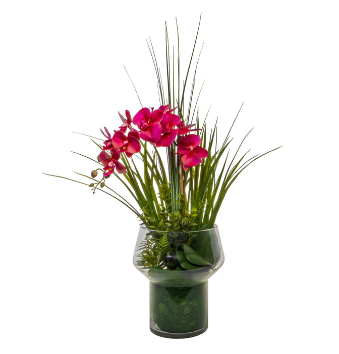 11" Lily Vase with Purple Orchid Arrangement   AR1546