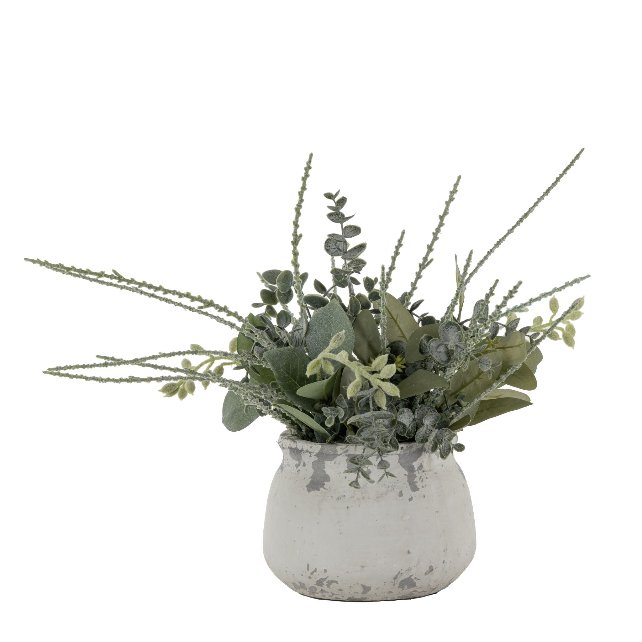 7" Shabby Pot with Greenery AR1584