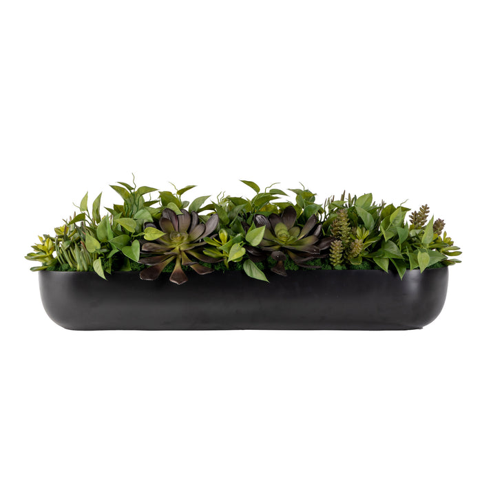36" Olivia Metal Trough with Succulents AR1589
