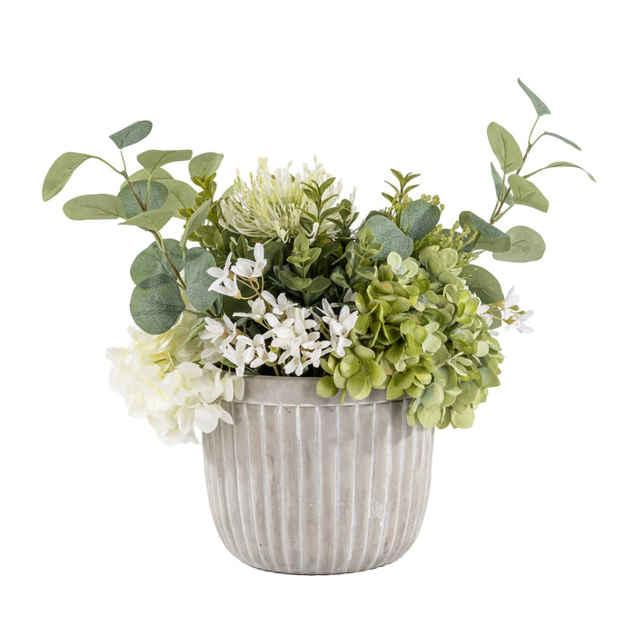 7" Ollie Pot with Hydrangea Arrangement   AR1634