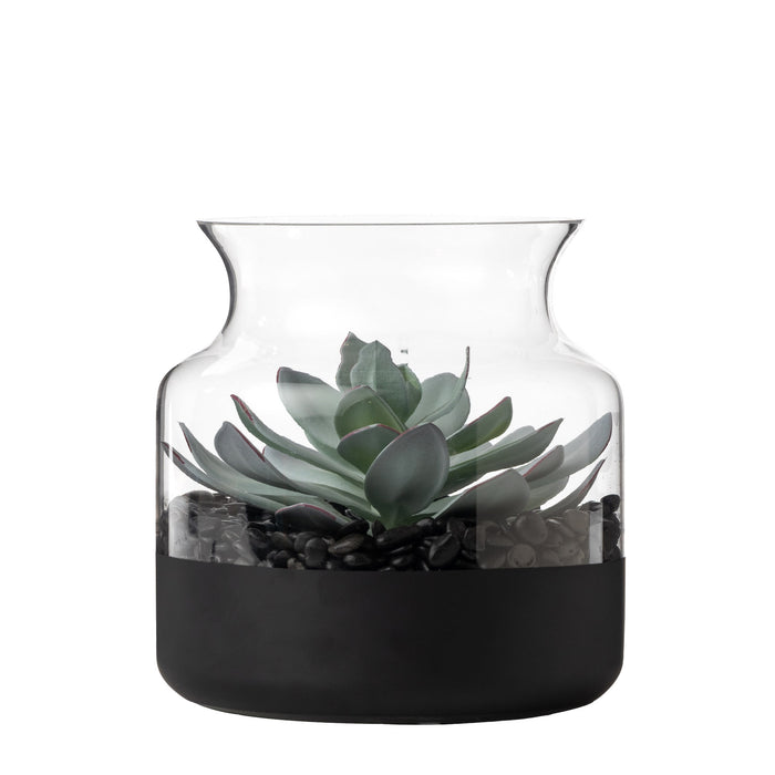 8.5" Poet Glass Vase with Succulent Arrangement   AR1658