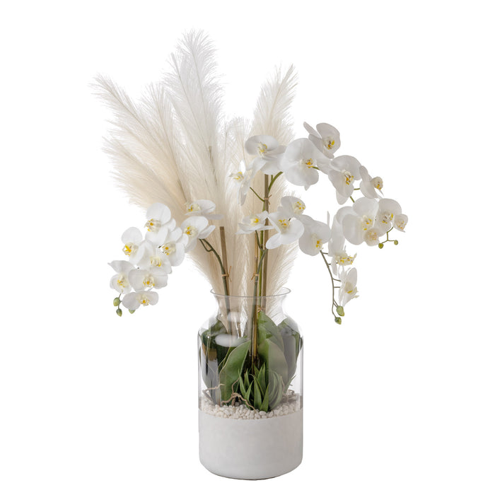 17.25" Poet Glass Vase with Orchid Arrangement   AR1659