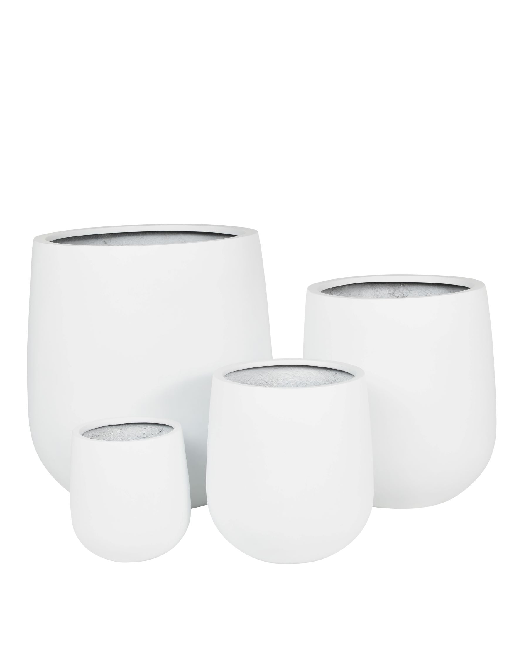 Abby Fiberglass Planters-Matte White  CN1009