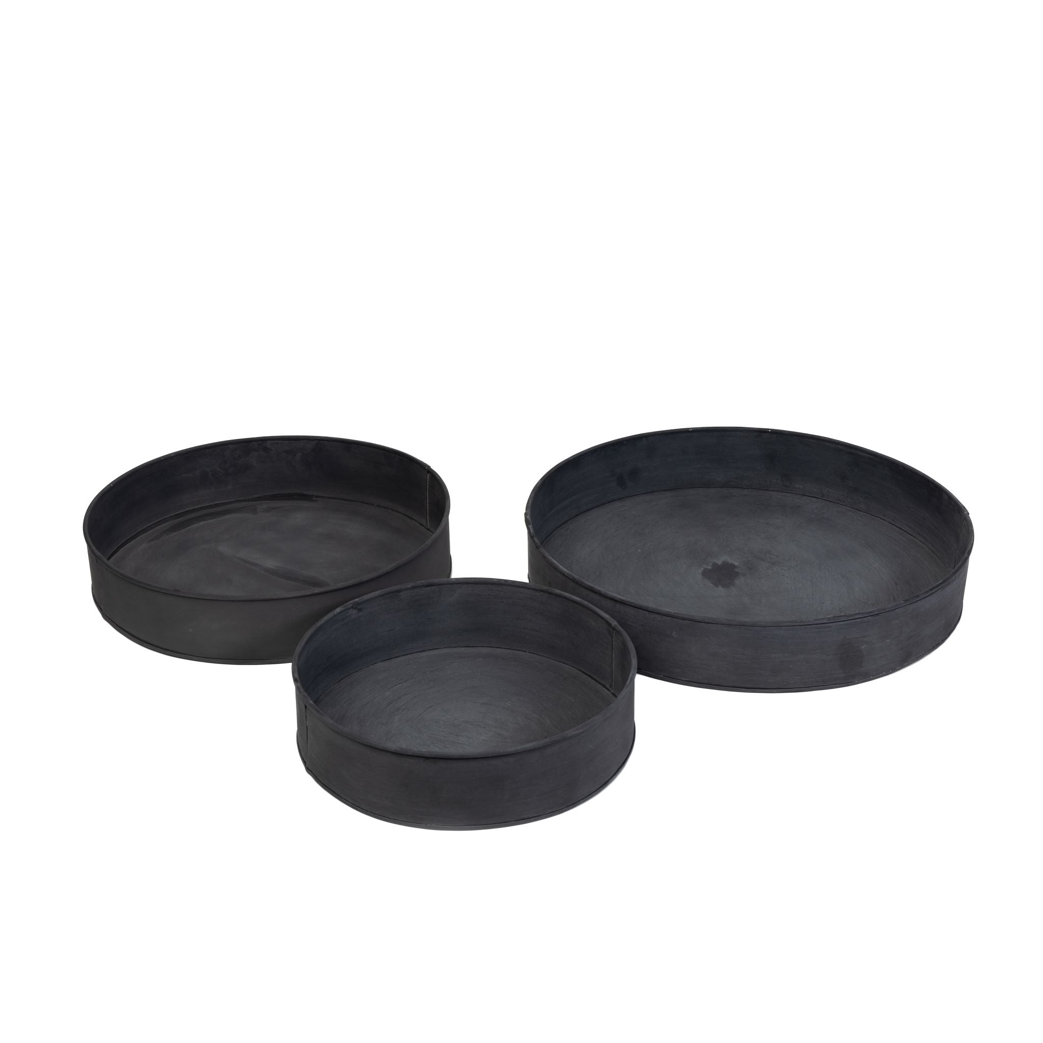 Nico Galvanized Round Tray Planters     CN1076