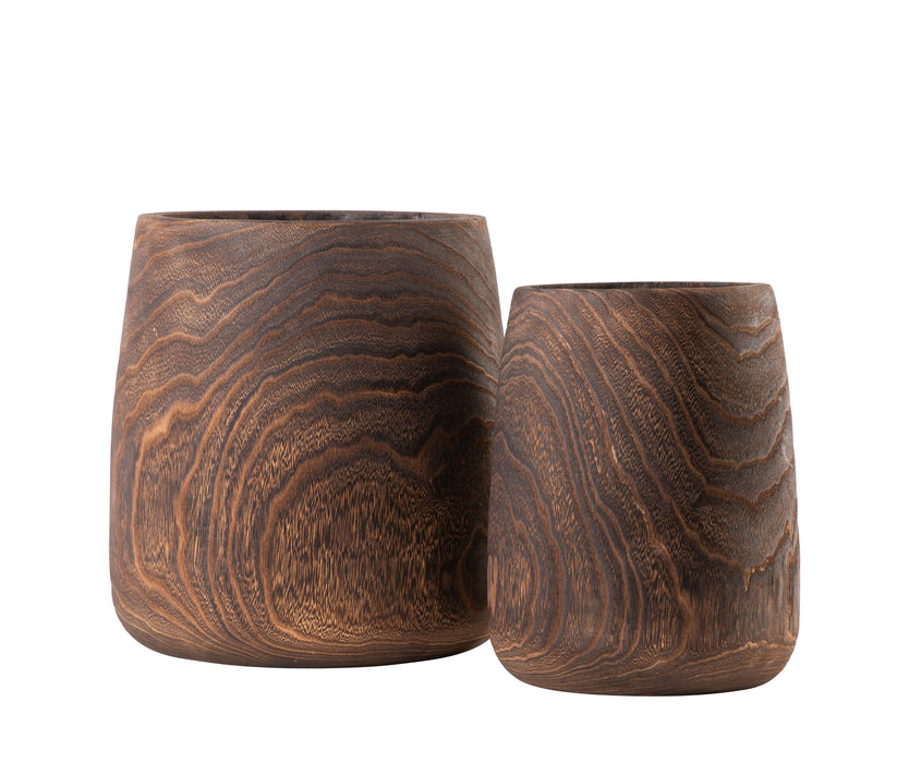 12" Tall Dorian Wood Vase   WD1027